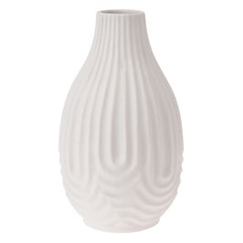 Vaza decorativa Koopman, 095004020, ceramica, alb, 10  x 18 cm