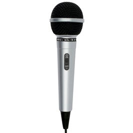 Microfon de mana SAL M 41, cu fir, dinamic, cablu de conectare 6.3 mm, comutator pornire si oprire, cablu 1.8 m, argintiu