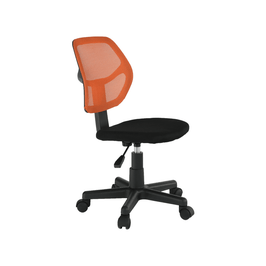 Scaun birou copii Mesh, rotativ, material textil + mesh, negru + portocaliu