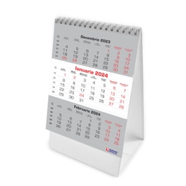 Calendar de birou 2024, Triptic Lux, Arhi Design, carton lucios, format  A3, 6 coli, 13.5 x 22 cm