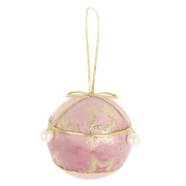 Glob decorativ Craciun, spuma, roz + auriu, 7.8 cm, HSDA85326-1
