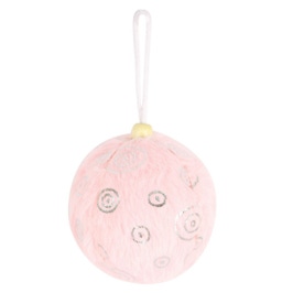 Glob decorativ Craciun, spuma, roz + argintiu, 7.8 cm, HSDA63596