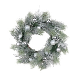 Coronita Craciun, verde + argintiu, 70 cm, 31192029