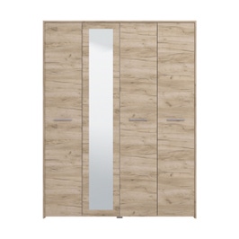 Dulap dormitor Donon 4K1O, stejar gri, 4 usi, cu oglinda, 158 x 53 x 204 cm, 3C