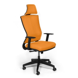 Scaun birou ergonomic Genova, rotativ, mesh, portocaliu