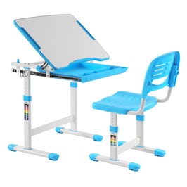 Birou si scaun pentru copii C4, reglabile pe inaltime, albastru, 66 x 76 x 47 cm, 1C