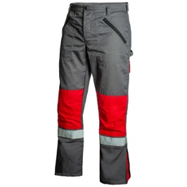 Pantaloni simpli Premium, tercot, gri + rosu, marimea 54