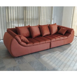 Canapea extensibila 4 locuri Party, cu lada, portocaliu sidef, 300 x 105 x 75 cm, 4C